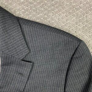 Hugo Boss Blazer Sport Coat Men's 44L Gray Pinstripe Paolini Movio Wool